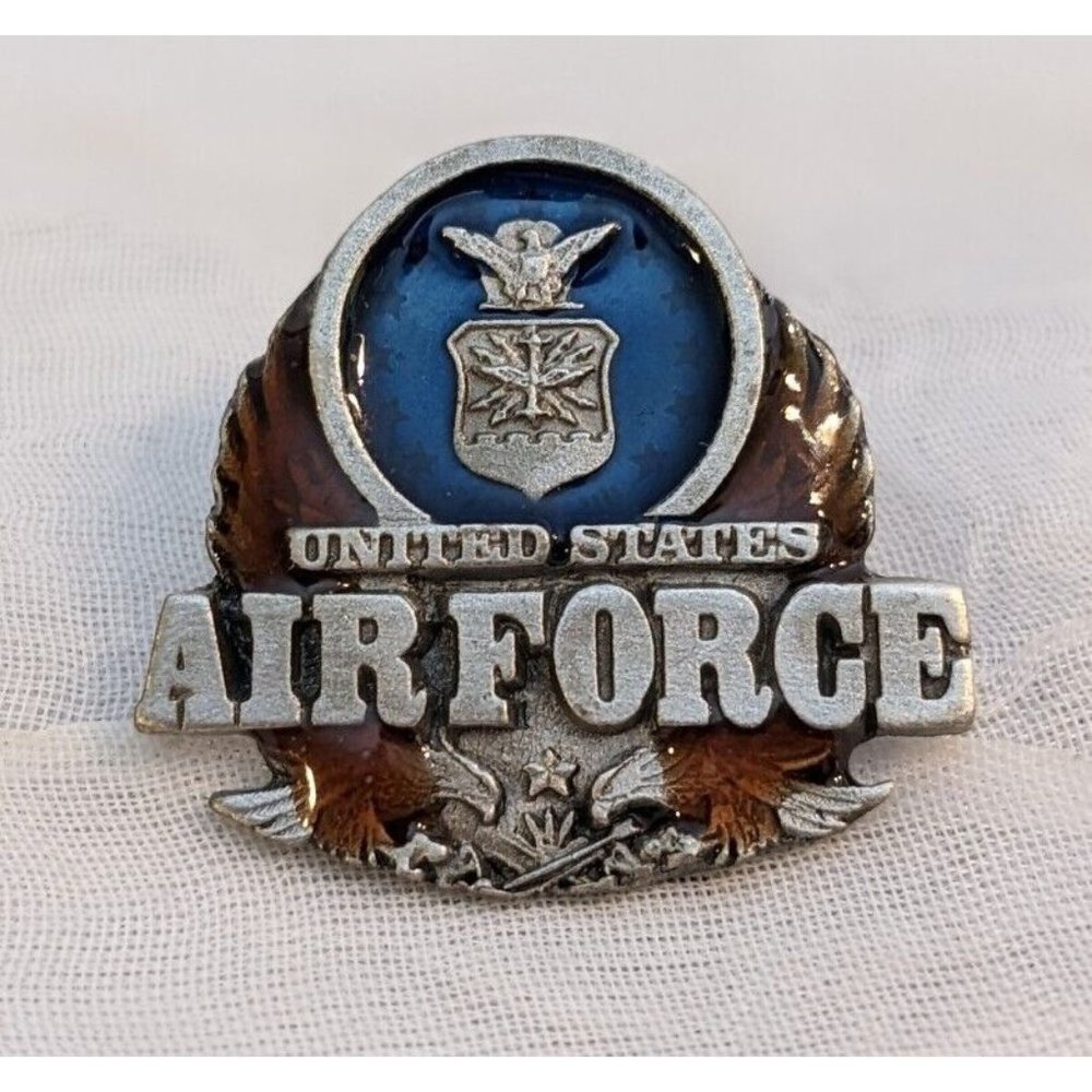 Vtg Air Force Siskiyou United States Lapel Pin Collectible Pewter USA Pinback No